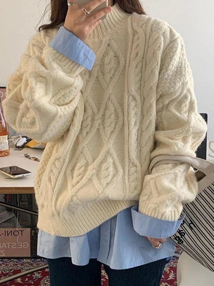 Cozy Warm Pullover Cable Knit Sweater - AnotherChill